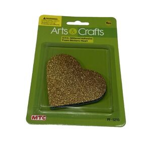arts & crafts FOAM STICKER SHAPES 6 count glitter HEARTS lot of 3 packs